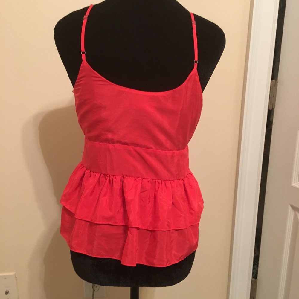 Bcbgeneration Ruffled Red-Orange Tank Blouse - image 2